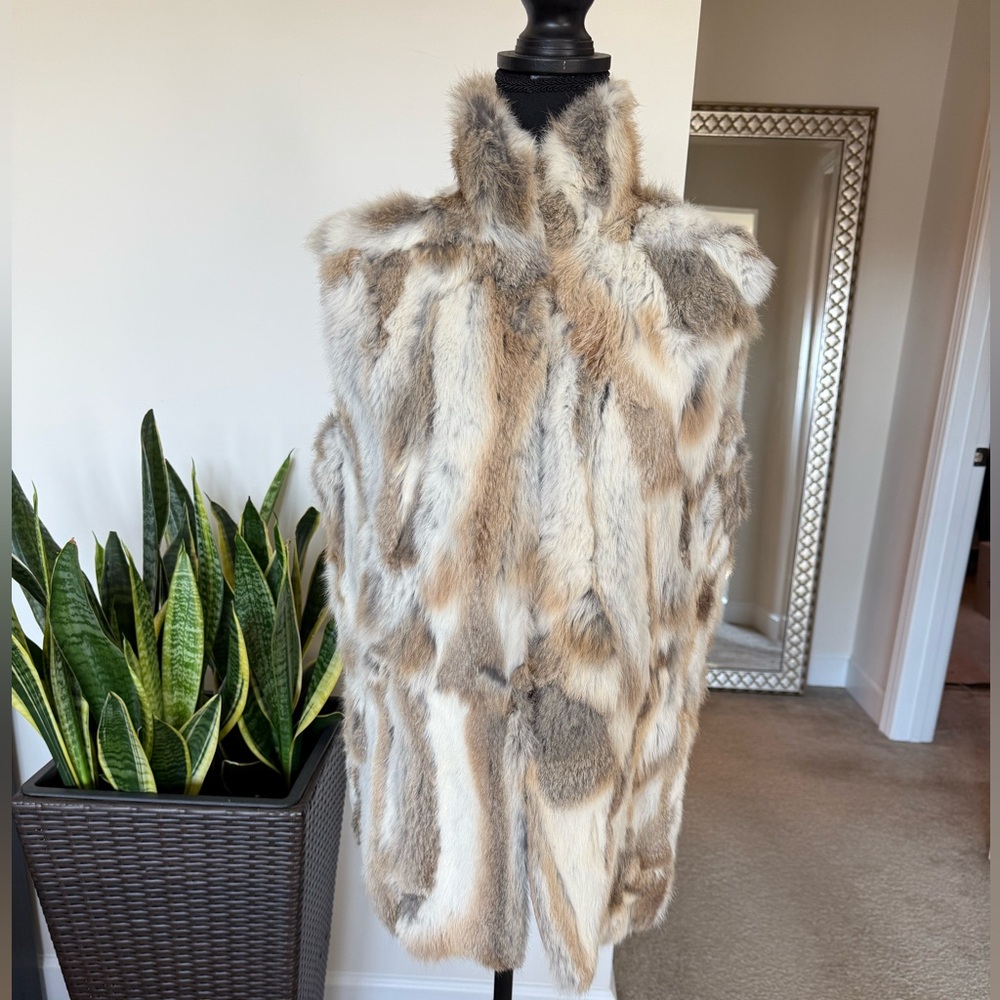 Only worn once Real Rabbit fur Vest.